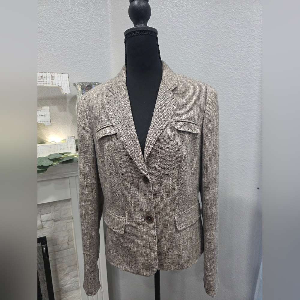 Jones Wear Textured Blazer in Gray